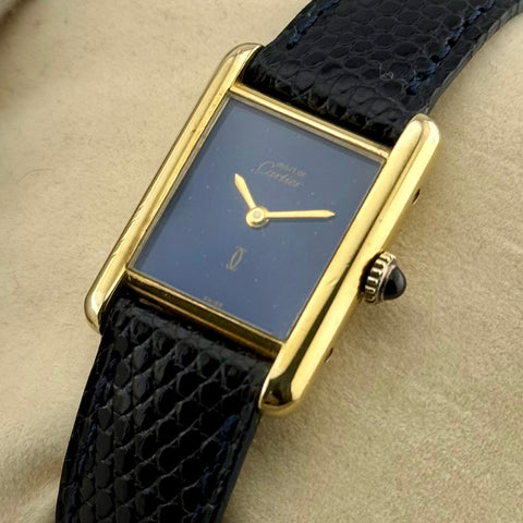 Cartier Tank Vermeil Must Ref. 3 | Handaufzug | Manual | Lapislazuli | Blue | Good Condition
