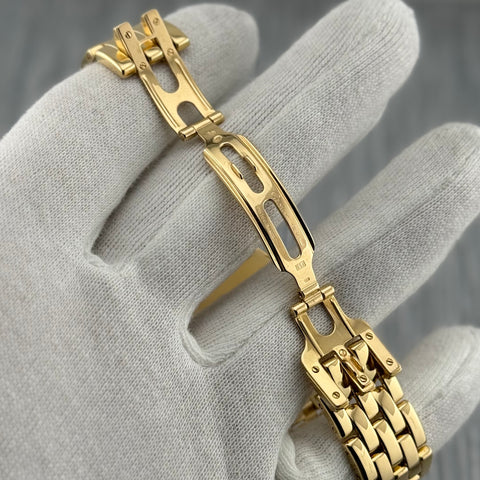 Cartier Cougar Ref. 887905 | Factory Blue Enamel (Emaille) Dia Dial | 18k Yellow Gold | 114.45 gr. | 33mm | Top