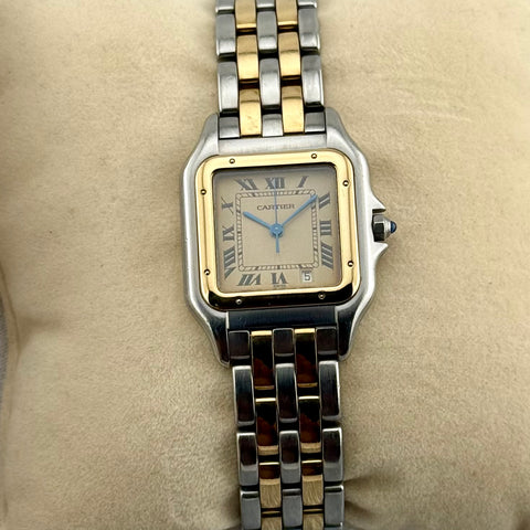 Cartier Panthère Ref. 187949 | 2-row 18k yellow gold | Vintage | 27x27mm | Quartz | Rare | Top