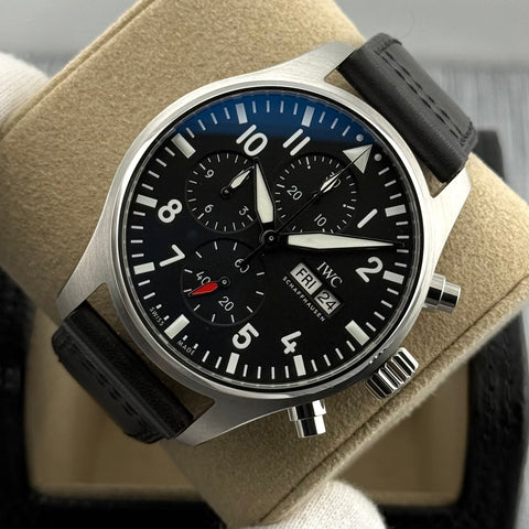 IWC Pilots Watch Chronograph Ref. IW378001 | Full-Set 04/2024 | Unworn | Ungetragen | 43mm | Black Dial | Top