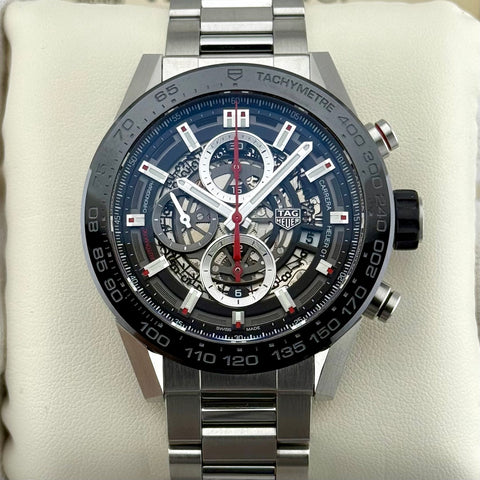 Tag Heuer Carrera Calibre HEUER 01 Chronograph Ref. CAR2A1W.BA0703 | Full-Set 11/2017 | Serviced 11/2025 | 45mm | Skeleton | VIP