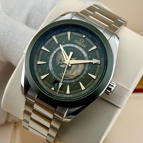 Omega Seamaster Aqua Terra Worldtimer Ref. 22030432210001 | Full-Set 03/2024 | Garantie 03/2029 | Like New | 43mm | Top