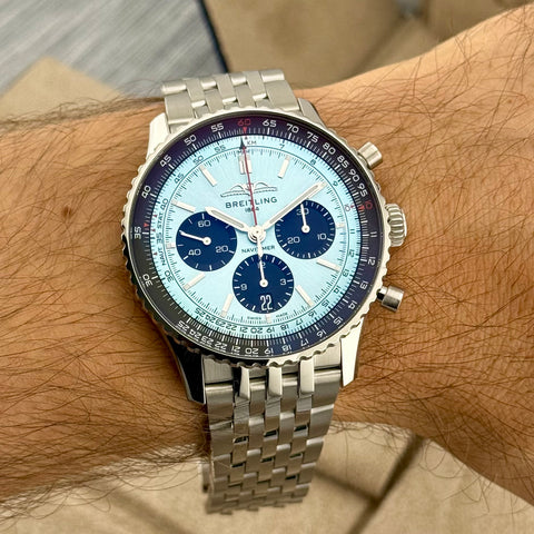 Breitling Navitimer B01 Chronograph 43 Ref. AB0138241C1A1 | Full-Set 02/2025 | Garantie 02/2033 | Eisblau | AB0138 | Like New