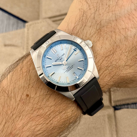 Breitling Chronomat Automatic GMT 40 Ref. P32398101C1S1 | Full-Set 09/2024 | Ice Blue Dial | Top Condition | VIP