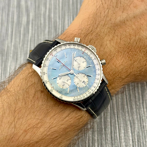 Breitling Navitimer B01 Chronograph 41 Japan Edition Ref. AB0139211C2P1 | Full-Set 09/2024 | Garantie 09/2032 | Blue MOP Dial | 41mm | Top | Rare