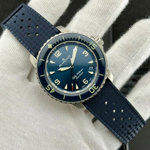 Blancpain Fifty Fathoms Automatique Ref. 5010 12B40 O64B | Full-Set 11/2024 | Unworn | Titan | 42.3mm | Like New | Blue Dial | Top | VIP