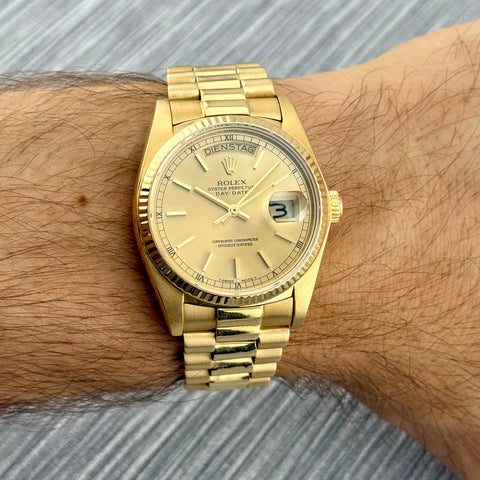 Rolex Day-Date Ref. 18038 | Papiere | 1987 | 36mm | Revision 2025 | 18k | Top