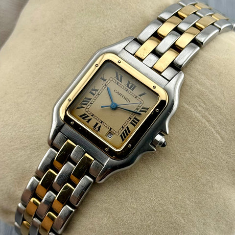 Cartier Panthère Ref. 187949 | 2-row 18k yellow gold | Vintage | 27x27mm | Quartz | Rare | Top