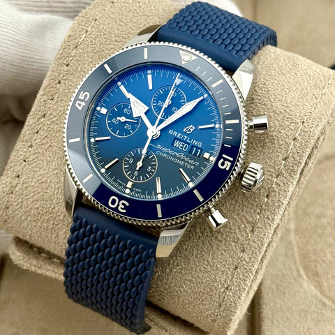 Breitling Superocean Heritage Chronograph 44 Ref. A13313161C1S1 | Full-Set 12/2024 | Like New | Chronograph | Blue Dial | Top