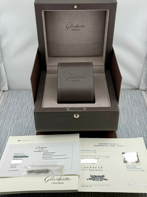 Glashütte Original PanoMaticLunar 40 mm Ref. 1-90-02-43-32-62 | Full-Set 04/2025 | Garantie 04/2027 | Unworn | 40mm | Grey | Top