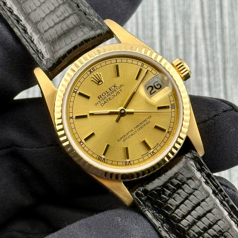 Rolex Datejust 31 Ref. 68278 | Rolex Revision 11/2021 | E-Serie ca. 1991 | 18K Rolex Schließe | 18K Gelbgold | VIP