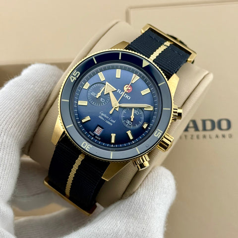 Rado Captain Cook Automatic Chronograph Ref. R32146208 | Full-Set 2026 | Unworn | NEW | Bronze | 43mm | Blue Dial | Top