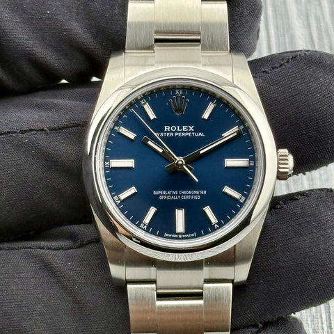 Rolex Oyster Perpetual 34 Ref. 124200 | Full-Set 2025 | NEU | LC100 | 34mm | Blue Dial | Automatic | VIP