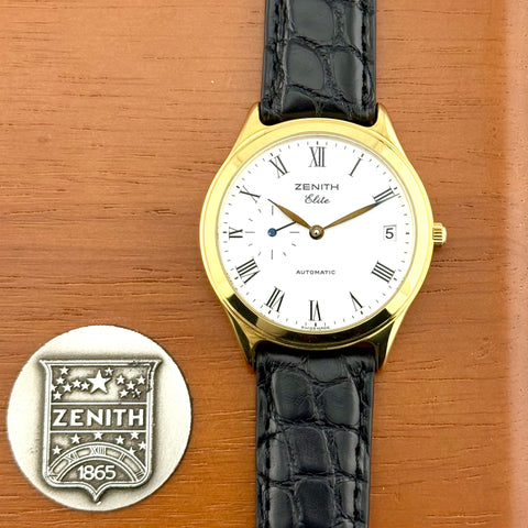Zenith Elite Ref. 30.0040.680 | Full-Set 2000 | 18K (750er) Gelbgold | Automatic | Date | 36mm | Rare | Top | VIP
