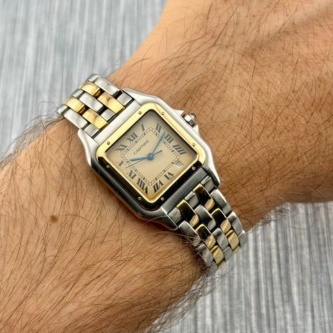Cartier Panthère Ref. 187949 | 2-row 18k yellow gold | Vintage | 27x27mm | Quartz | Rare | Top