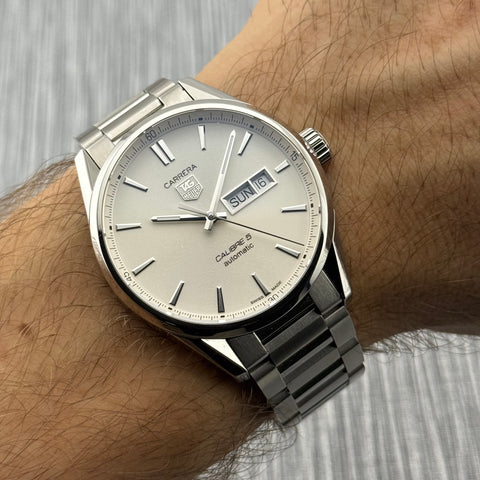 Tag Heuer Carrera Calibre 5 Day-Date Ref. WAR201B.BA0723 | Full-Set 12/2019 | Automatic | 41mm | Silver Dial | Top | VIP