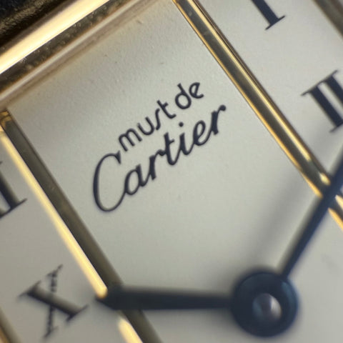 Cartier Tank Vermeil Ref. 5057001 | Quartz | Rare Dial | Vintage | Cartier Strap | 20x28mm | Damen | Ladies | VIP