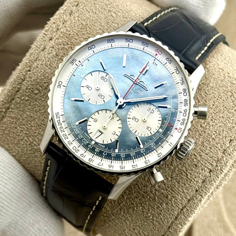 Breitling Navitimer B01 Chronograph 41 Japan Edition Ref. AB0139211C2P1 | Full-Set 09/2024 | Garantie 09/2032 | Blue MOP Dial | 41mm | Top | Rare