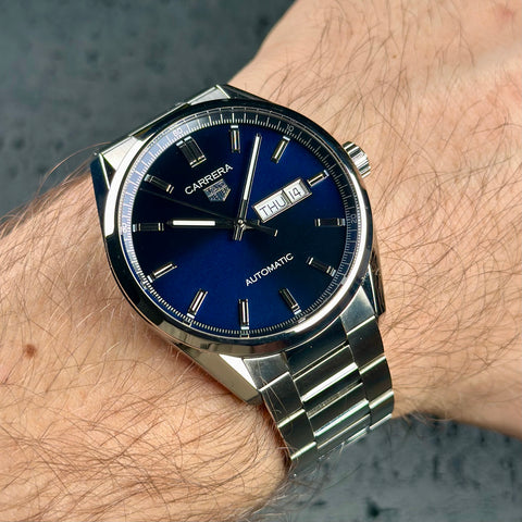 Tag Heuer Carrera Calibre 5 Ref. WBN2012.BA0640| Full-Set 2022 | Automatic | 41mm | Blue Dial | Day-Date
