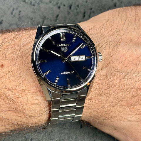 Tag Heuer Carrera Calibre 5 Ref. WBN2012.BA0640| Full-Set 2022 | Automatic | 41mm | Blue Dial | Day-Date
