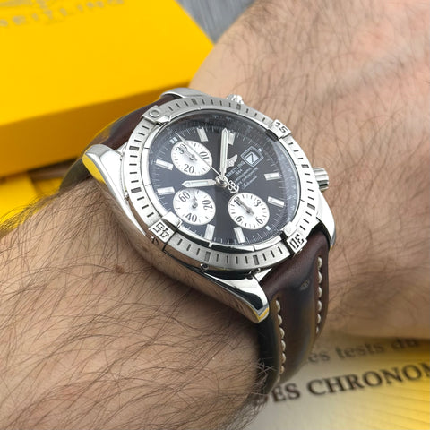 Breitling Chronomat Chronograph Evolution Ref. A13356 | Papiere 12/2008 | Serviced 01/2026 | 44mm | Black Dial | Top