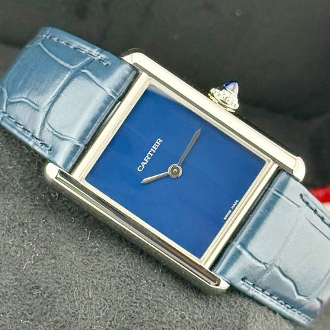 Cartier Tank Must de Cartier Blue Ref. WSTA0055 (4323) | Full-Set 09/2021 | Unworn | Blue Dial | Quarz | Cartier 4323 | Top