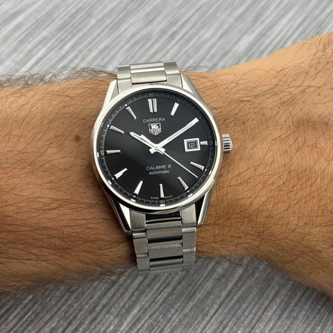 Tag Heuer Carrera Calibre 5 Ref. WAR211A.BA0782 | Full-Set 2019 | Serviced 06/2026 | 39mm | Black Dial | Top